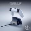 imageRazer Quick Charging Stand for PlayStation 5 Charge  Curved Cradle Design Matches PS5 DualSense Wireless Controller OneHanded Navigation USB Powered White Controller Sold SeparatelyWhite