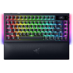 imageRazer BlackWidow V4 Pro Wired Mechanical Gaming Keyboard Green Switches Tactile ampamp Clicky  Doubleshot ABS Keycaps  Command Dial  Chroma RGB  Magnetic Wrist Rest  Snap TapBlackWidow V4 Pro 75