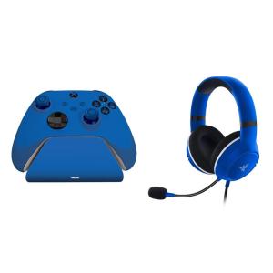 imageRazer Essential Duo Bundle for Xbox Kaira X Wired Headset ampamp Universal Quick Charging Stand for Xbox Controllers  Color Matches Official Xbox Series XS Controllers Sold Separately  Shock Blue