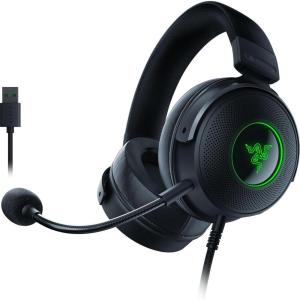 imageRazer Kraken V3 HyperSense Wired USB Gaming Headset wHaptic Technology Triforce Titanium 50mm Drivers  THX Spatial Audio  Hybrid Fabric ampamp Leatherette Memory Foam Cushions  Detachable MicBlack
