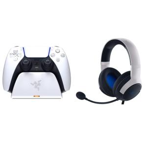 imageRazer Quick Charging Stand  Kaira X Wired Headset Bundle for PlayStation 5 Perfectly Matches PS5 DualSense Wireless Controller Controller Sold Separately