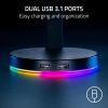 imageRazer Base Station V2 Chroma Headphone Headset Stand Holder Chroma RGB Lighting  Taller Stand ampamp AntiSlip Ledge  USB Charging Ports  AntiSlip Rubber Base  35mm Port  Builtin DAC  BlackQuartz Pink