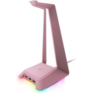 imageRazer Base Station V2 Chroma Headphone Headset Stand Holder Chroma RGB Lighting  Taller Stand ampamp AntiSlip Ledge  USB Charging Ports  AntiSlip Rubber Base  35mm Port  Builtin DAC  BlackQuartz Pink