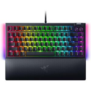 imageRazer BlackWidow V4 75 Mechanical Gaming Keyboard HotSwappable Design  Compact ampamp Durable  Orange Tactile Switches  Chroma RGB  MF Roller ampamp Media Keys  Comfortable Wrist Rest  Black
