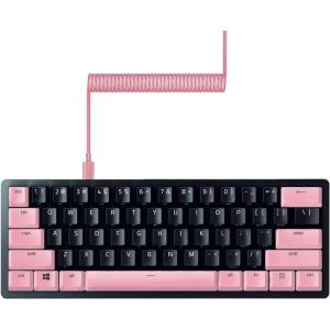 imageRazer Huntsman Mini 60 Gaming Keyboard  PBT Keycap  Coiled Cable Upgrade Set Bundle Classic BlackClicky Optical  Quartz PinkBlack Keyboard  Pink Upgrade Set