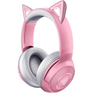 imageRazer Kraken BT Kitty Edition Bluetooth 5040ms Low Latency Connection  CustomTuned 40mm Drivers  Beamforming Microphone  Powered Chroma  Quartz PinkHeadset