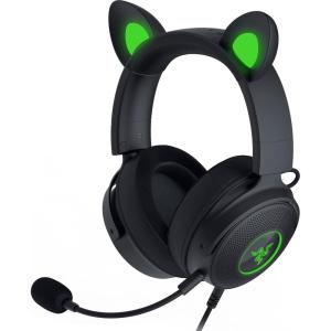 imageRazer Kraken Kitty V2 Pro Wired RGB Headset Interchangeable Ears Kitty Bear Bunny  Stream Reactive Lighting  Detachable HyperClear Cardioid Mic  50mm Drivers  71 Surround Sound  BlackClassic Black