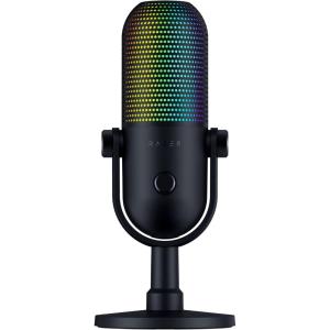 imageRazer Seiren V3 Chroma RGB USB Microphone Stream ampamp Game Reactive Lighting  TaptoMute Sensor  Condenser Mic  Digital Gain Limiter ampamp Shock Absorber  PC Discord OBS Studio XSplit  BlackBlack